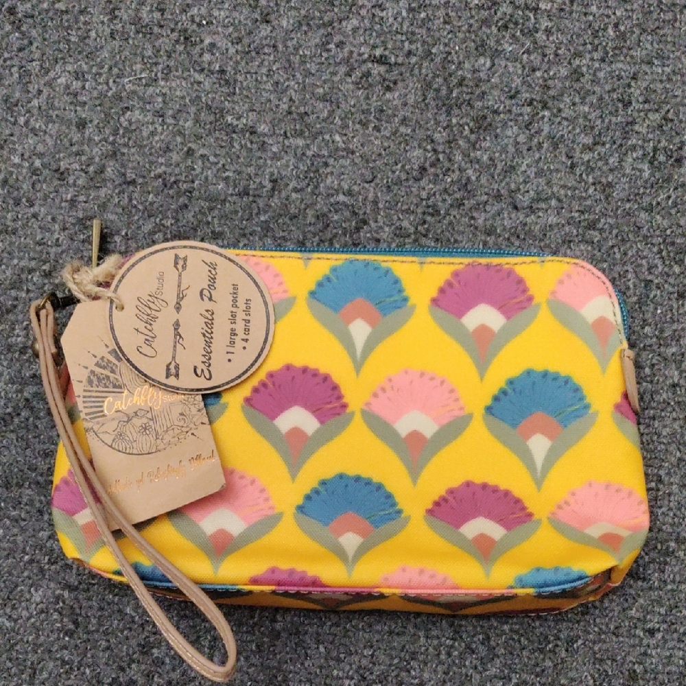 Catchfly Culchiff Yellow Floral Women's Wristlet